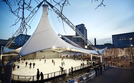 Crown Center Ice Terrace at Dusk