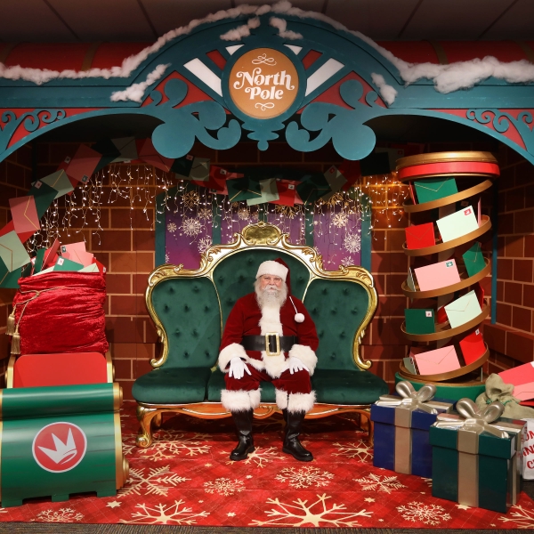 Santa, sleigh and presents